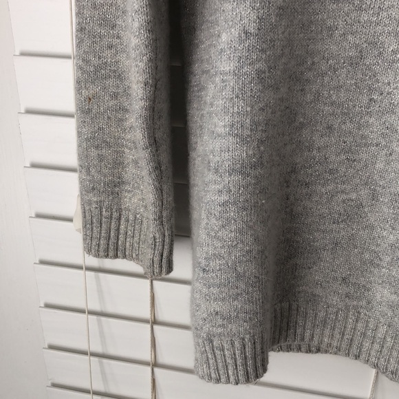 NY Collection Sweater V Neck Metallic Gray SZ L - Picture 6 of 6